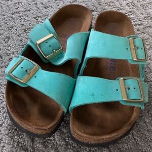 Birkenstock Arizona two strap sandals Turquoise Sandals - 39 (ladies 8,men 6)